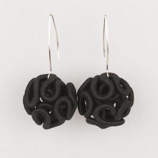 Długie kolczyki kulki - czarny