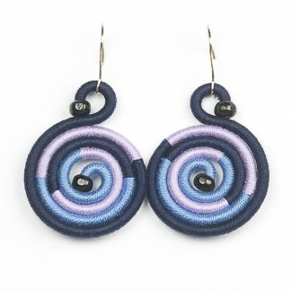 Kolczyki koła małe - granat, fiolet, jeans