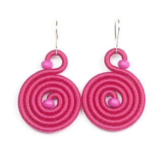 Kolczyki koła małe - ciemny róż