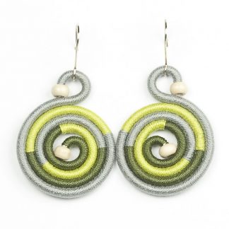 Kolczyki koła małe - szary, zielony, khaki