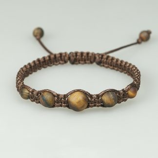 Brązowa bransoletka - tygrysie oko 10,8,6mm